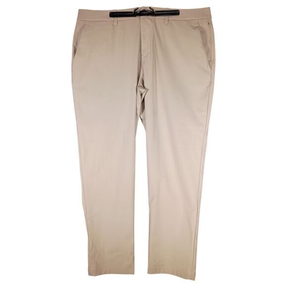 Lululemon Pants 38 Mens Beige Abc Commission Chino Classic Polyester Comfort - Picture 1 of 6